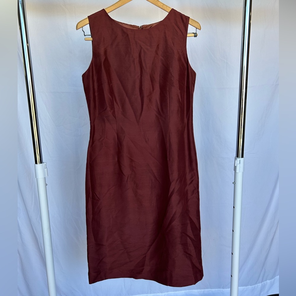 Beautiful Vintage Rust Silk Shift Dress size 6